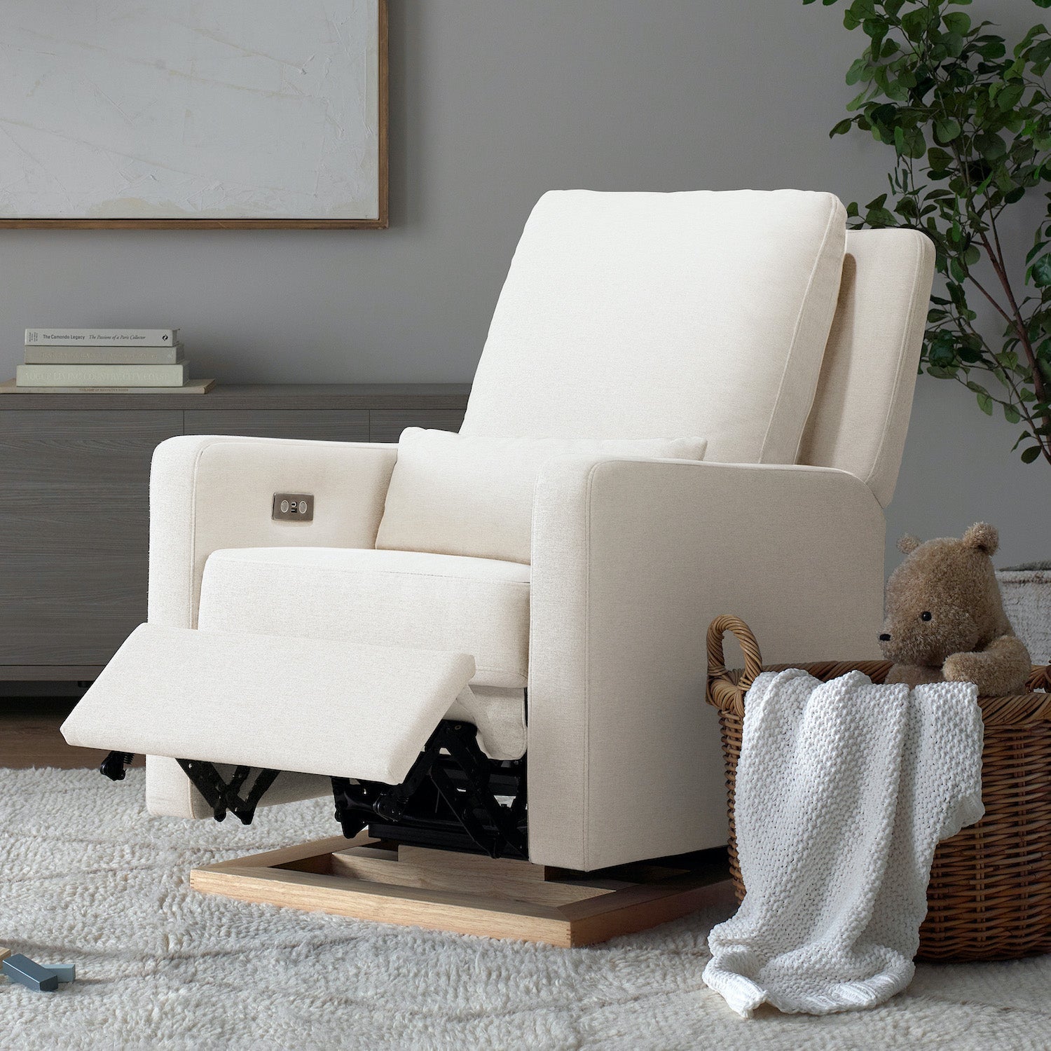 Sigi Electronic Recliner + Glider in Eco-Performance Fabric with USB Port - Project Nursery