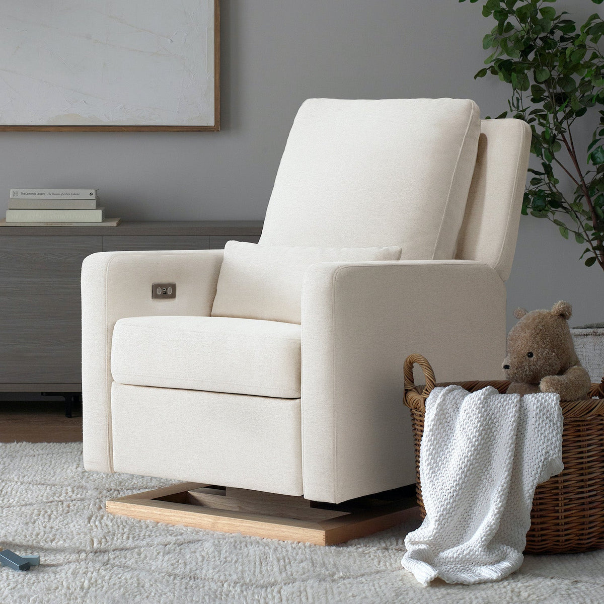 Sigi Electronic Recliner + Glider in Eco-Performance Fabric with USB Port - Project Nursery