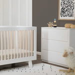 Hudson 3-in-1 Convertible Crib with Toddler Bed Conversion Kit - White/Washed Natural - Project Nursery