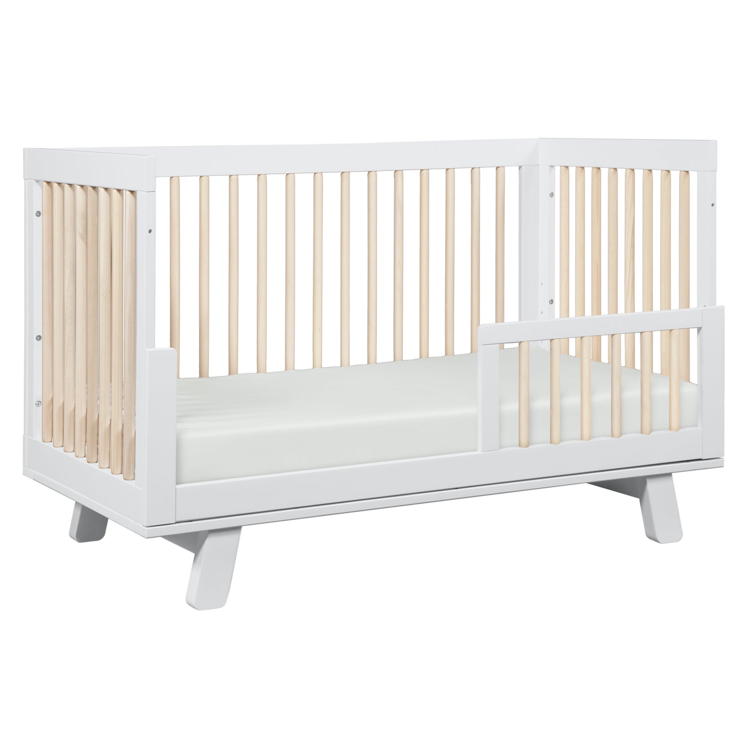 Hudson 3-in-1 Convertible Crib with Toddler Bed Conversion Kit - White/Washed Natural - Project Nursery