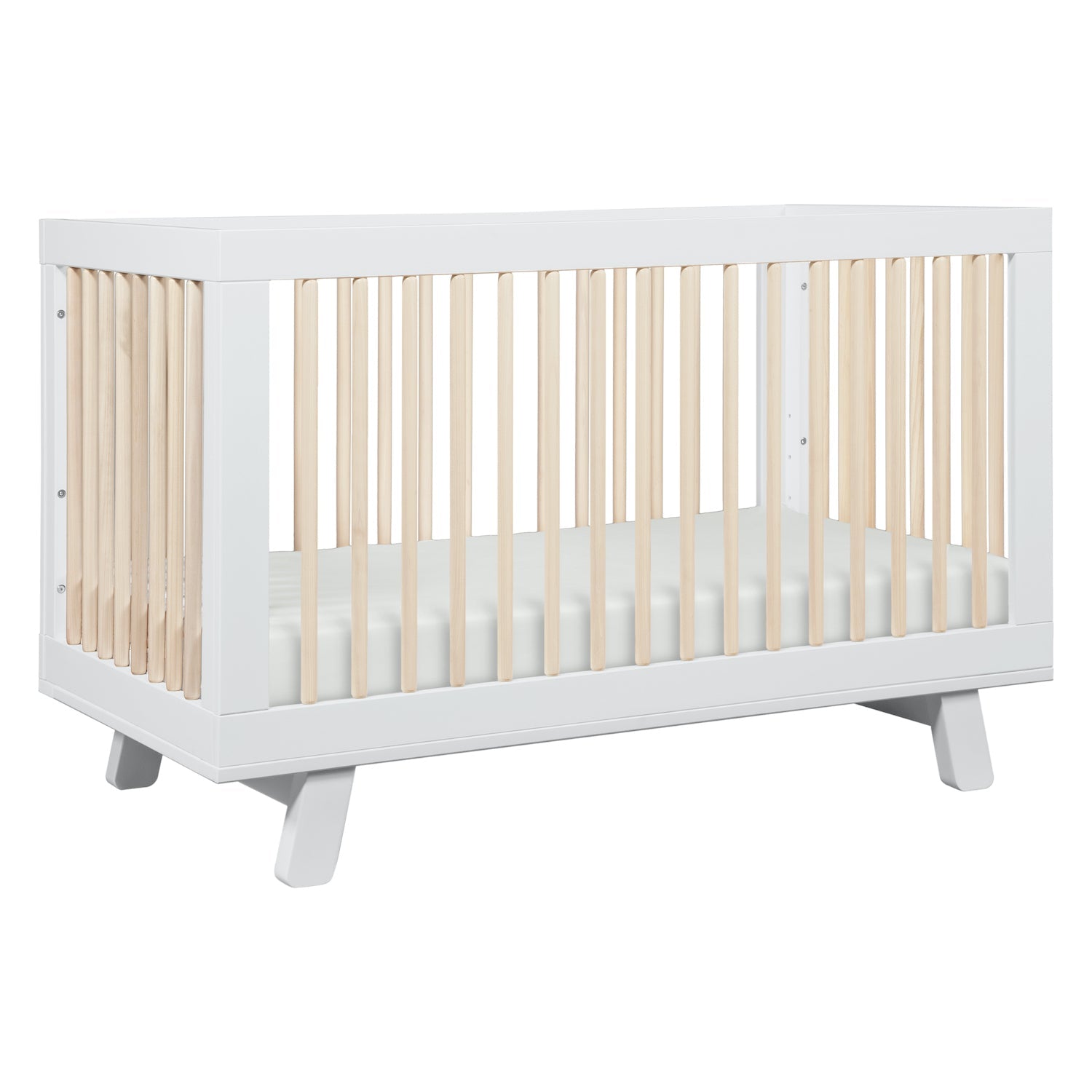 Hudson 3-in-1 Convertible Crib with Toddler Bed Conversion Kit - White/Washed Natural - Project Nursery