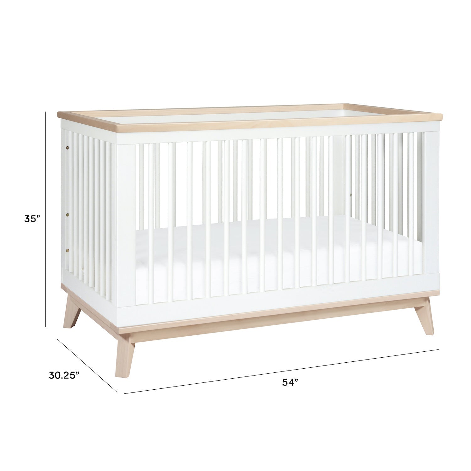 Scoot 3-in-1 Convertible Crib with Toddler Bed Conversion Kit - White/Washed Natural - Project Nursery