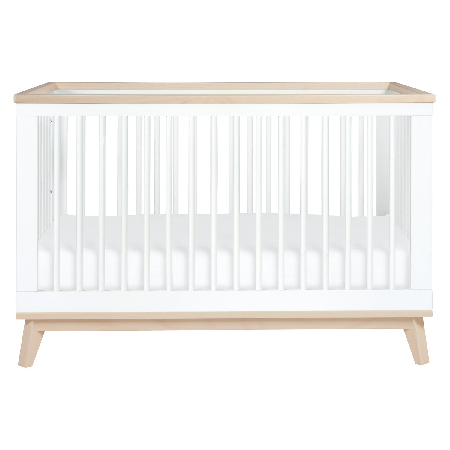 Scoot 3-in-1 Convertible Crib with Toddler Bed Conversion Kit - White/Washed Natural - Project Nursery