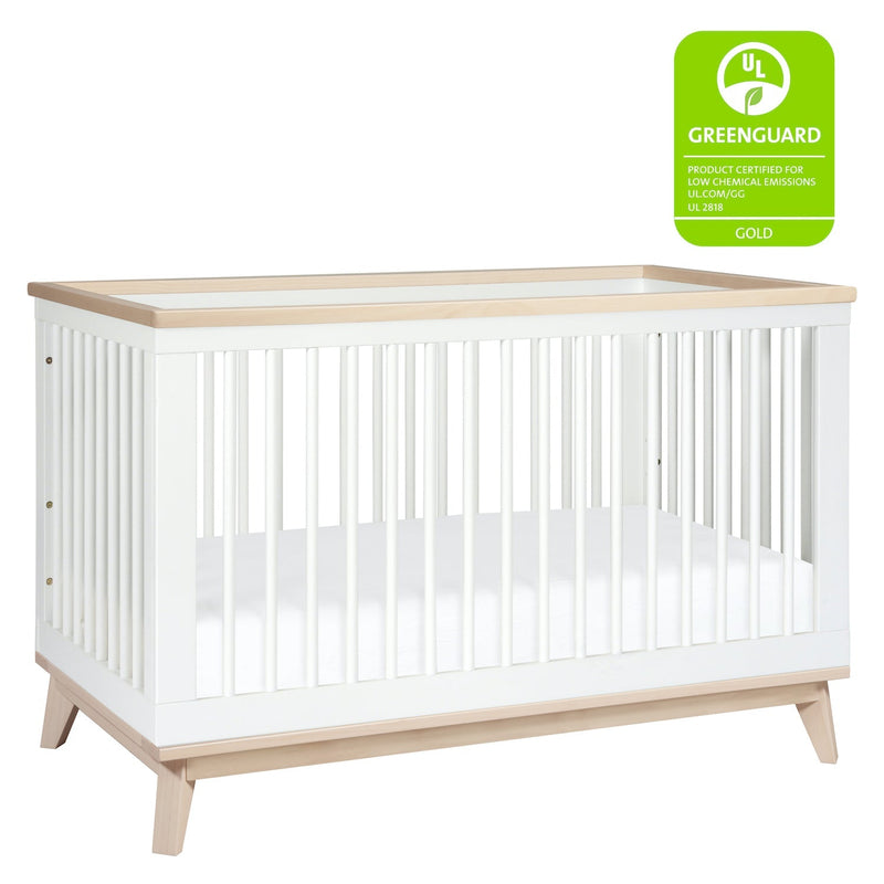 Scoot 3-in-1 Convertible Crib with Toddler Bed Conversion Kit - White/Washed Natural - Project Nursery