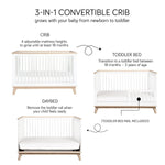 Scoot 3-in-1 Convertible Crib with Toddler Bed Conversion Kit - White/Slate - Project Nursery