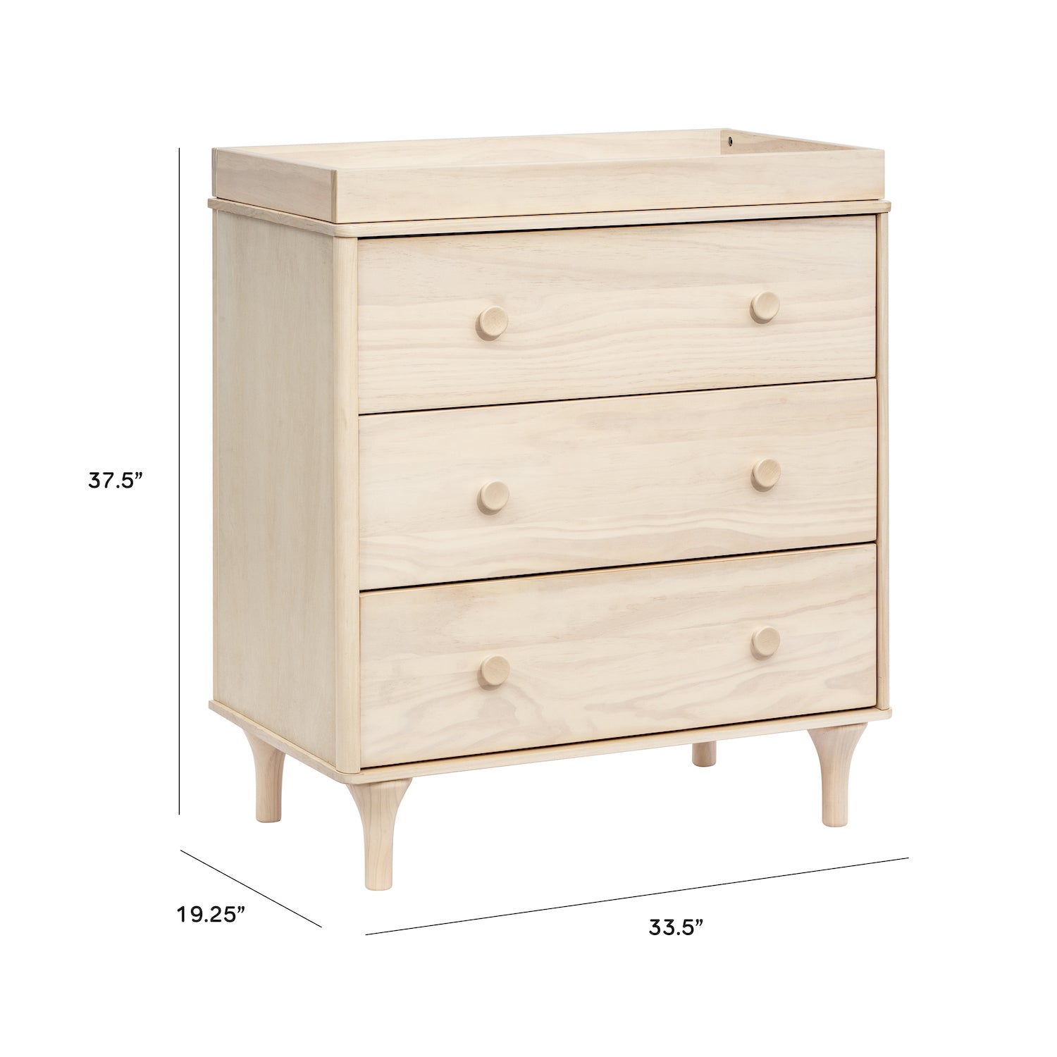 Lolly 3-Drawer Compact Changer Dresser with Removable Changing Tray (34")