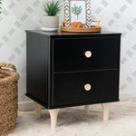 Lolly Nightstand with USB Port - Black / Washed Natural - Project Nursery