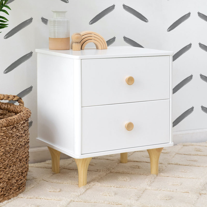 Lolly Nightstand with USB Port - White / Natural - Project Nursery