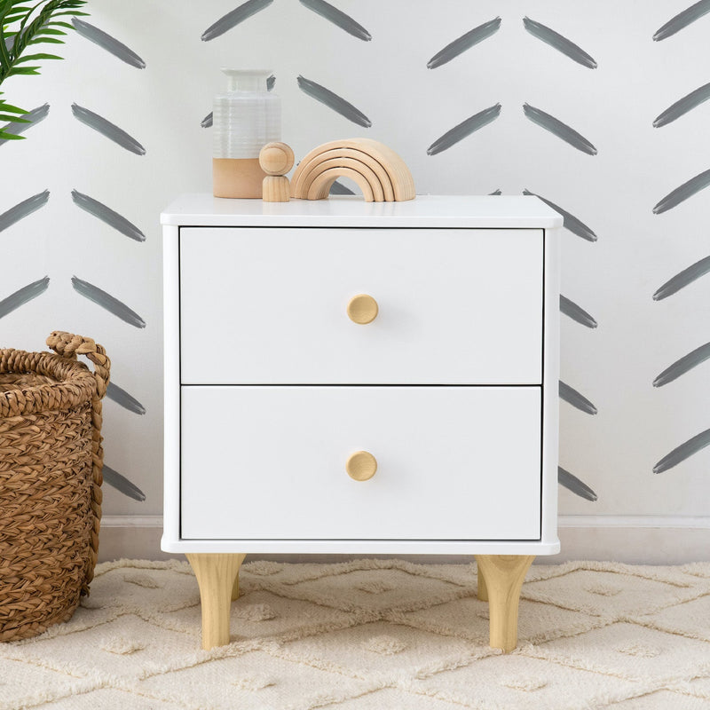 Lolly Nightstand with USB Port - White / Natural - Project Nursery