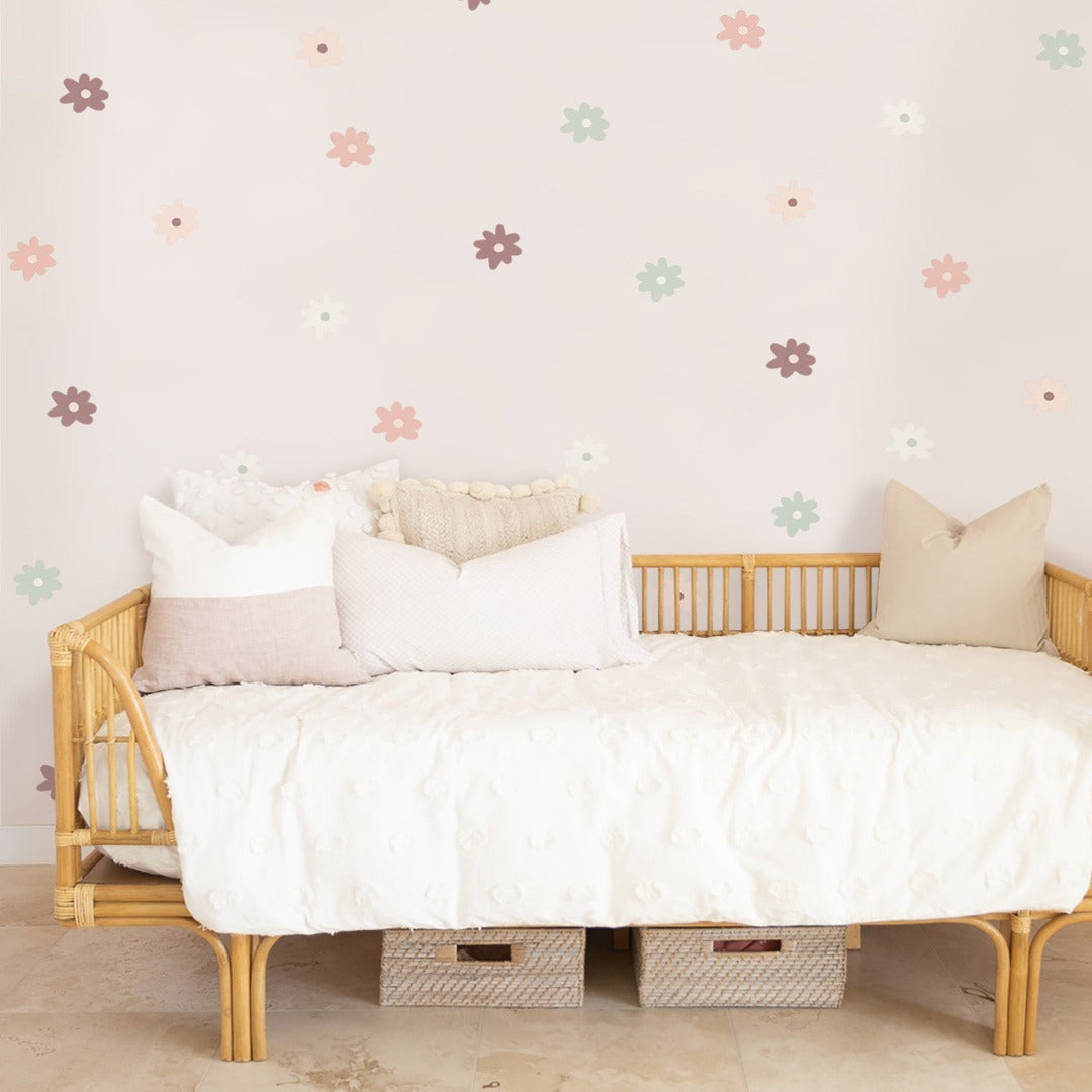 Mini whimsy daisy wall decals blush