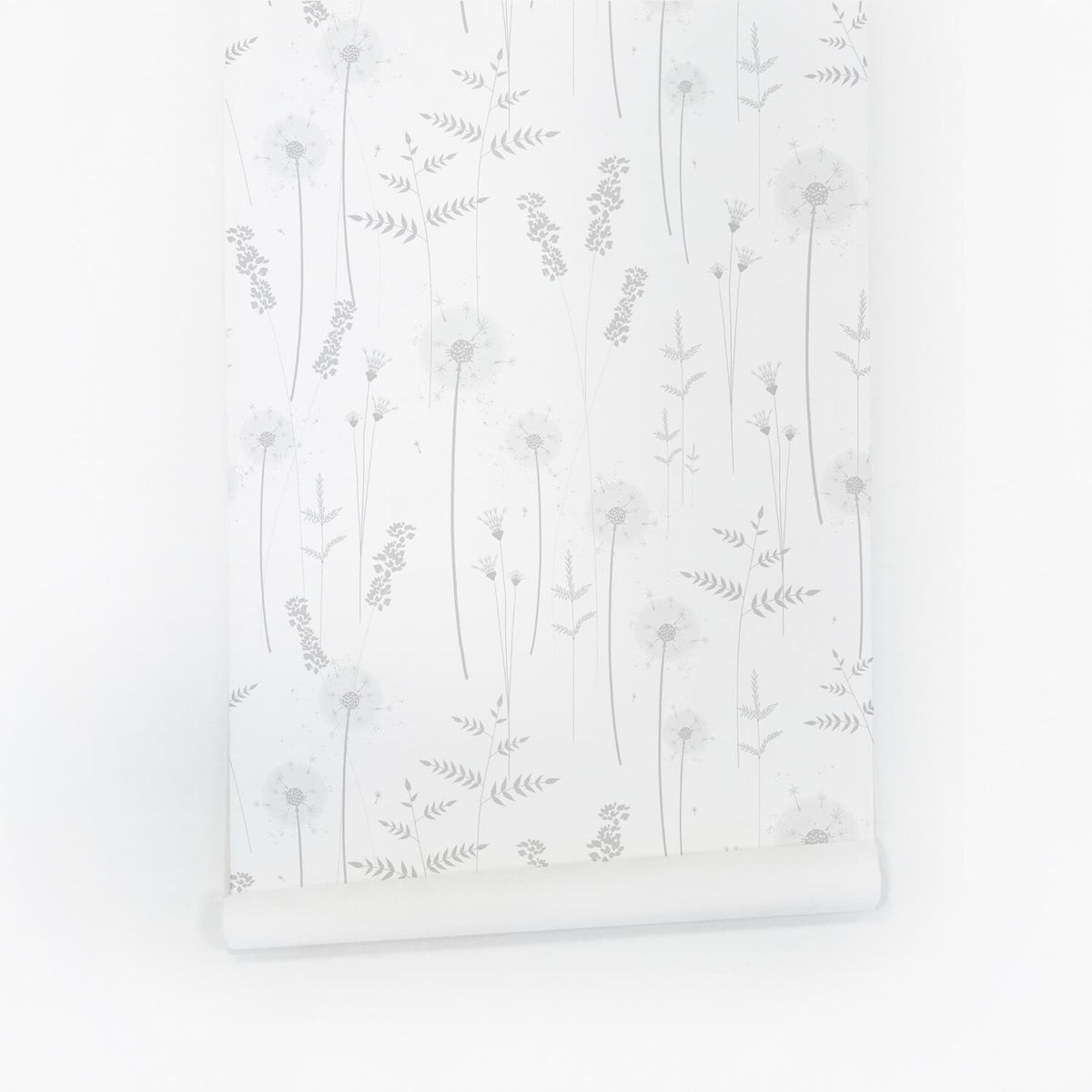 Gray Botanical Wildflower Wallpaper - Project Nursery