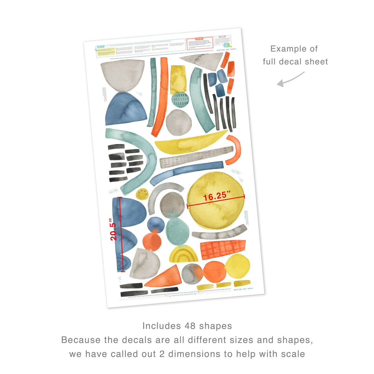 Bright Abstract Shape Wall Decals - Medium