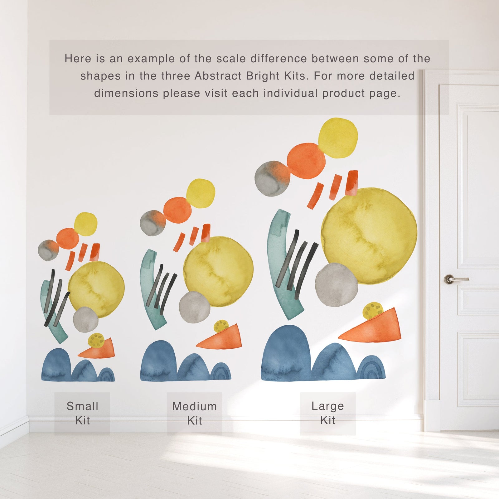 Bright Abstract Shape Wall Decals - Large