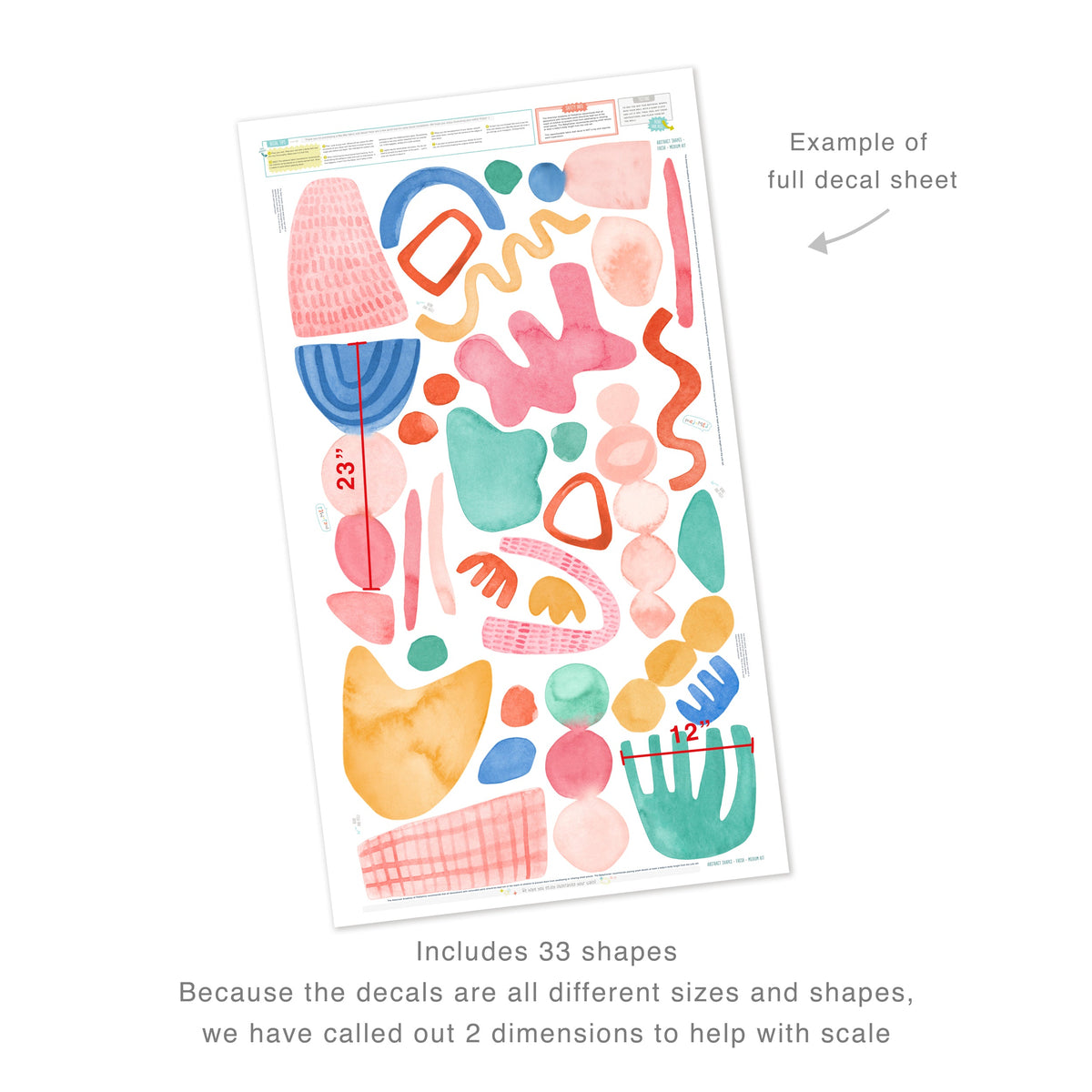 Fresh Abstract Shape Wall Decals - Medium