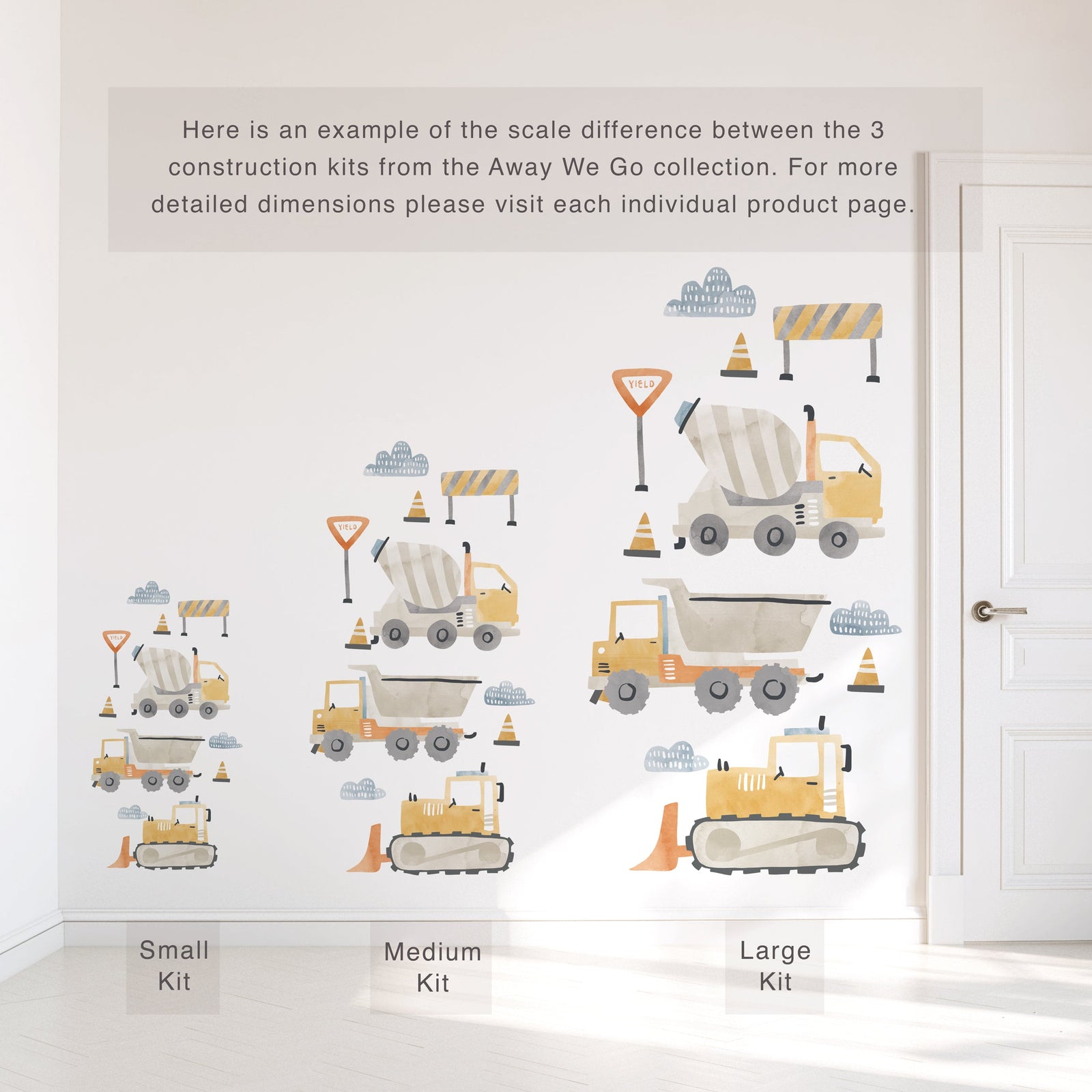 Construction Wall Decals - Large