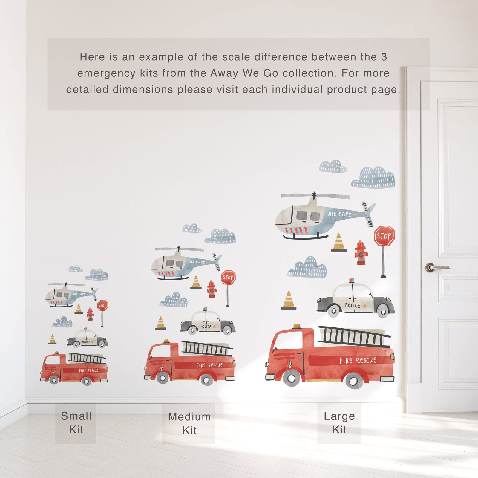 Emergency Wall Decals - Medium