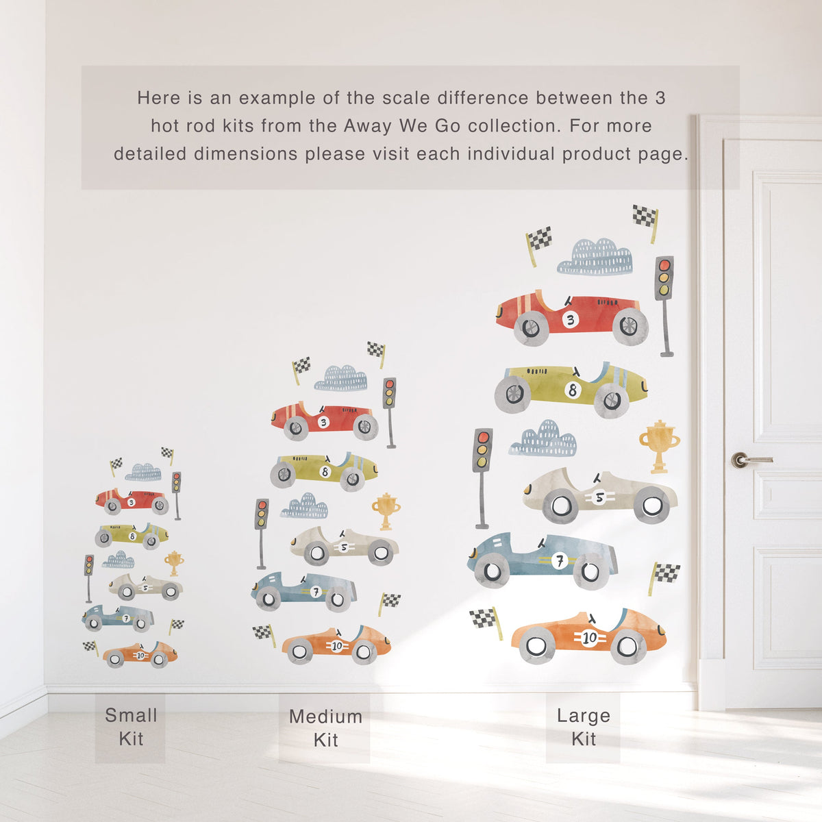 Hot Rod Wall Decal Set - Large
