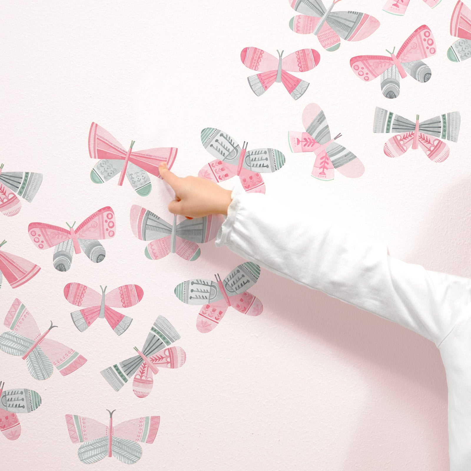 Strawberry Fog Butterfly Toss Wall Decals