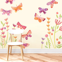 Citrus Blossom Butterfly Garden Wall Decal Set - Medium