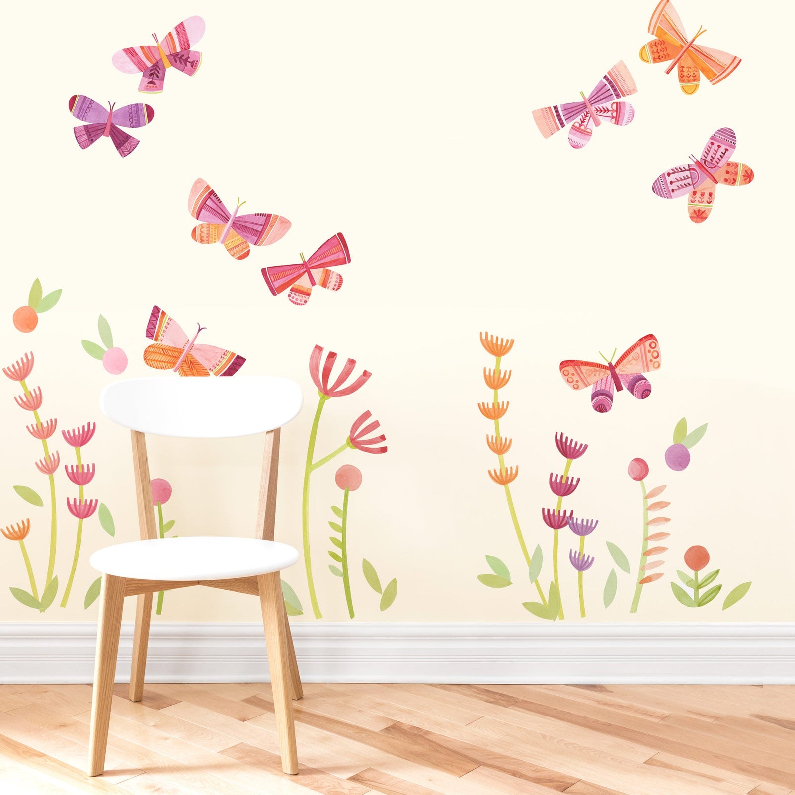 Citrus Blossom Butterfly Garden Wall Decals - Small