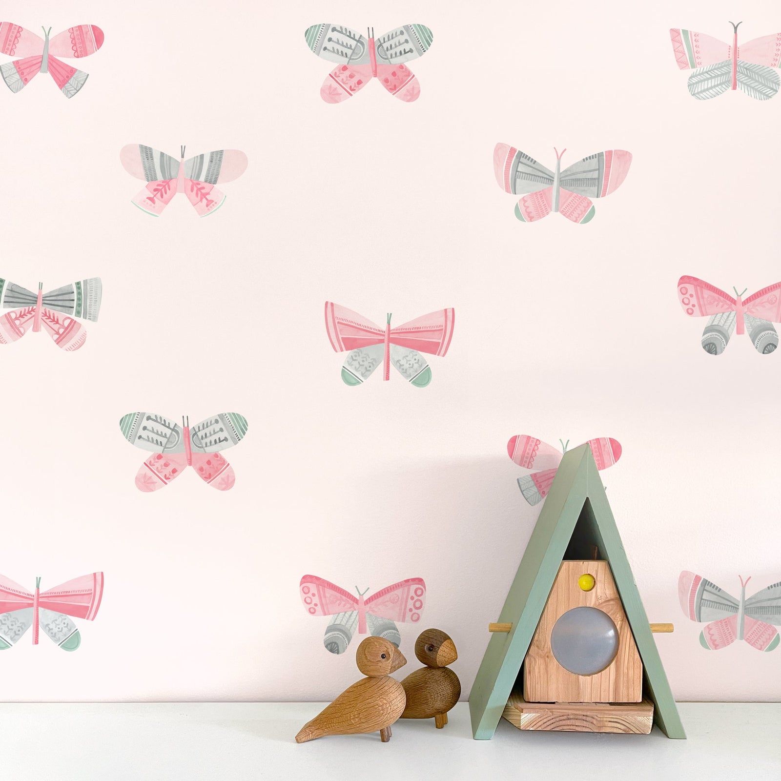 Strawberry Fog Butterfly Toss Wall Decals