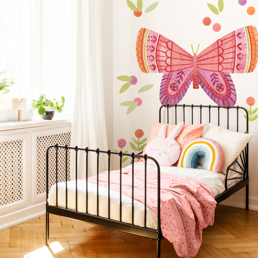 Citrus Blossom Butterfly Wings Wall Decal Set