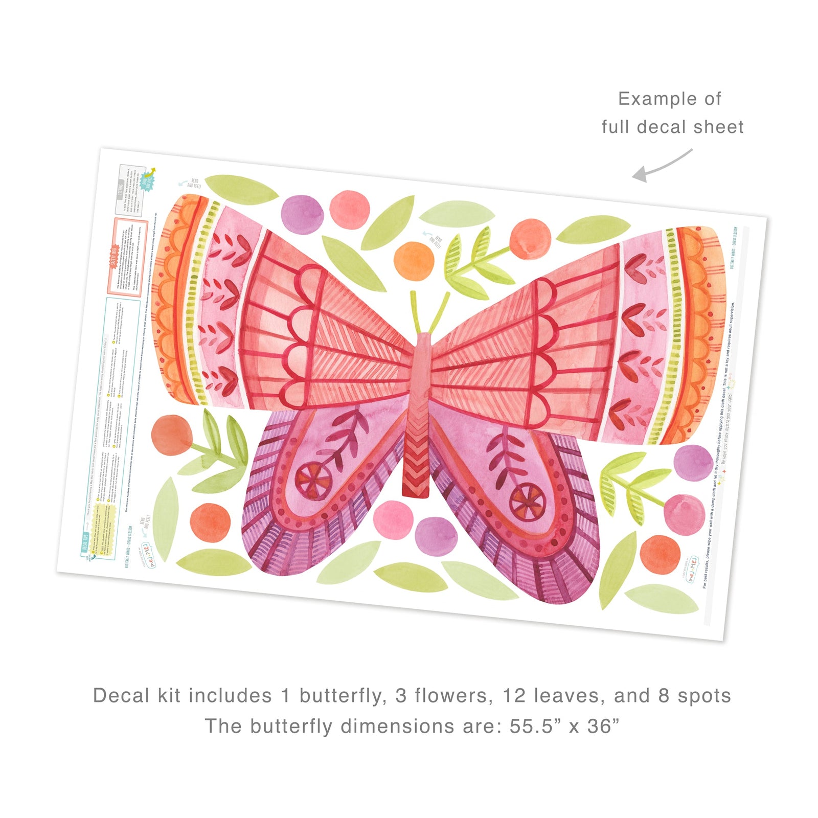 Citrus Blossom Butterfly Wings Wall Decals