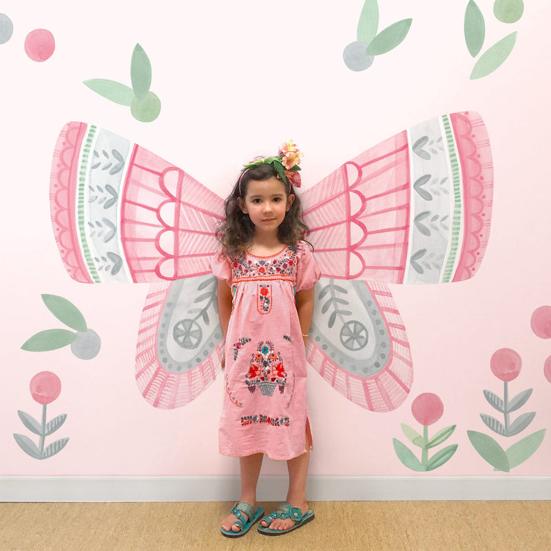 Strawberry Fog Butterfly Wings Wall Decal Set