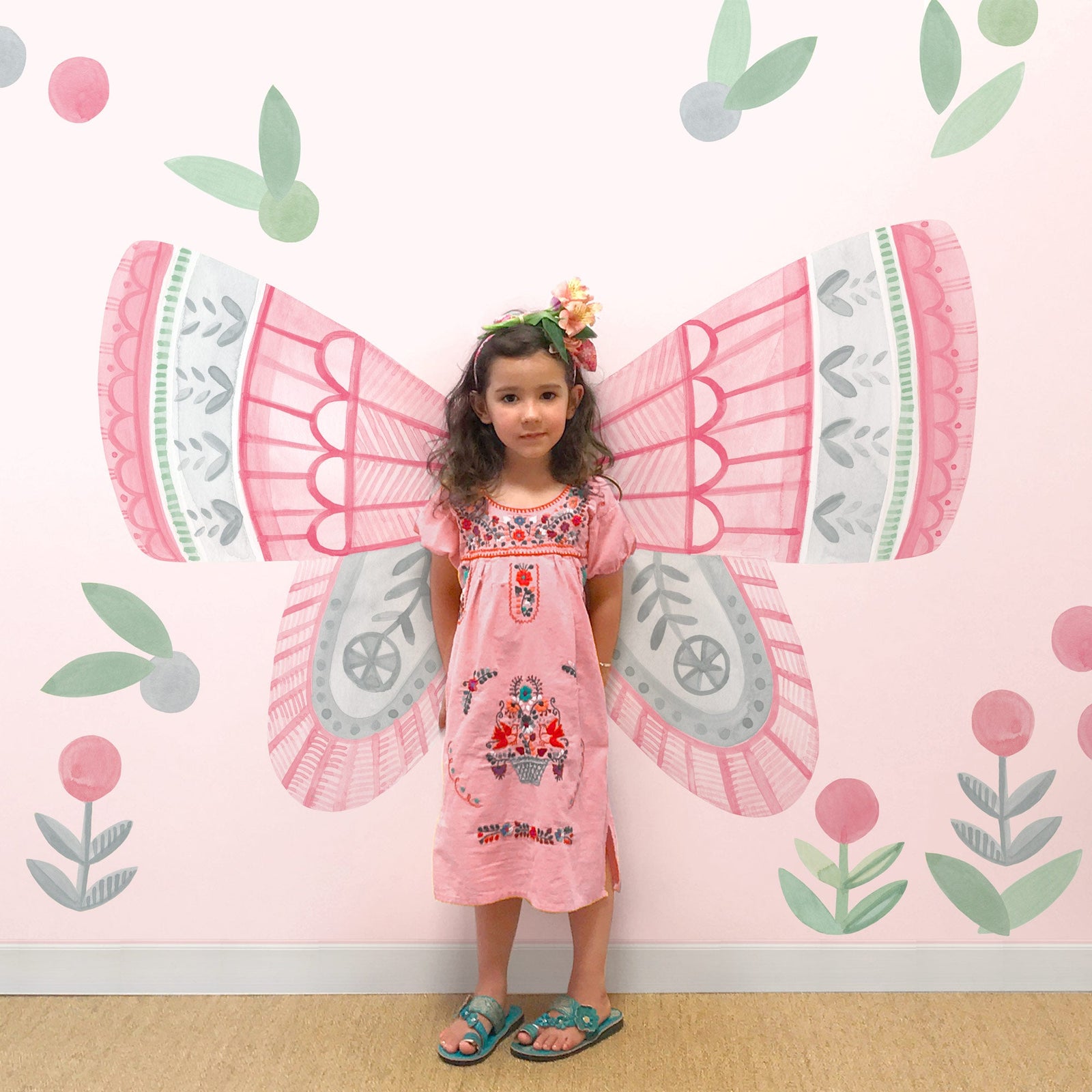 Strawberry Fog Butterfly Wings Wall Decals