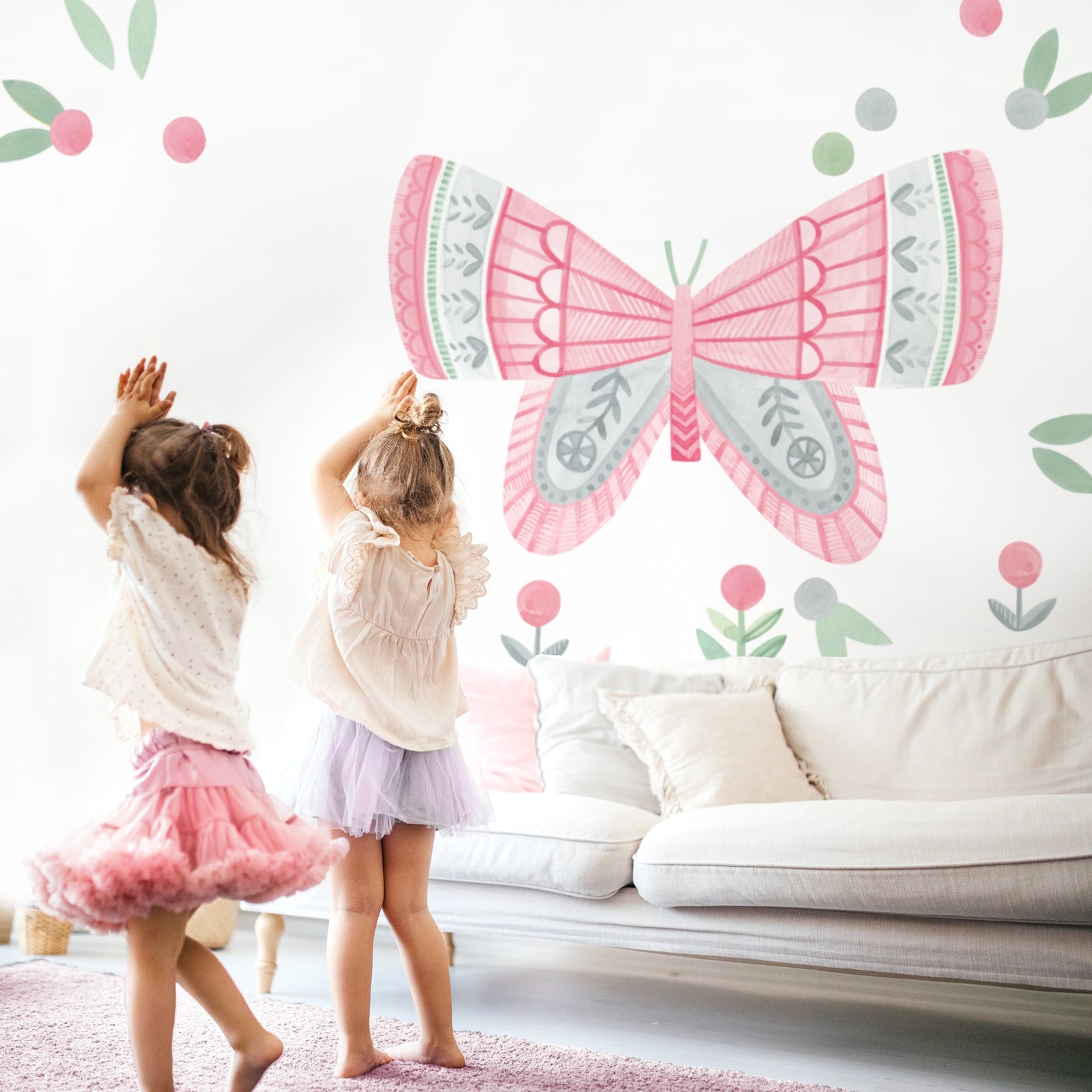 Strawberry Fog Butterfly Wings Wall Decals