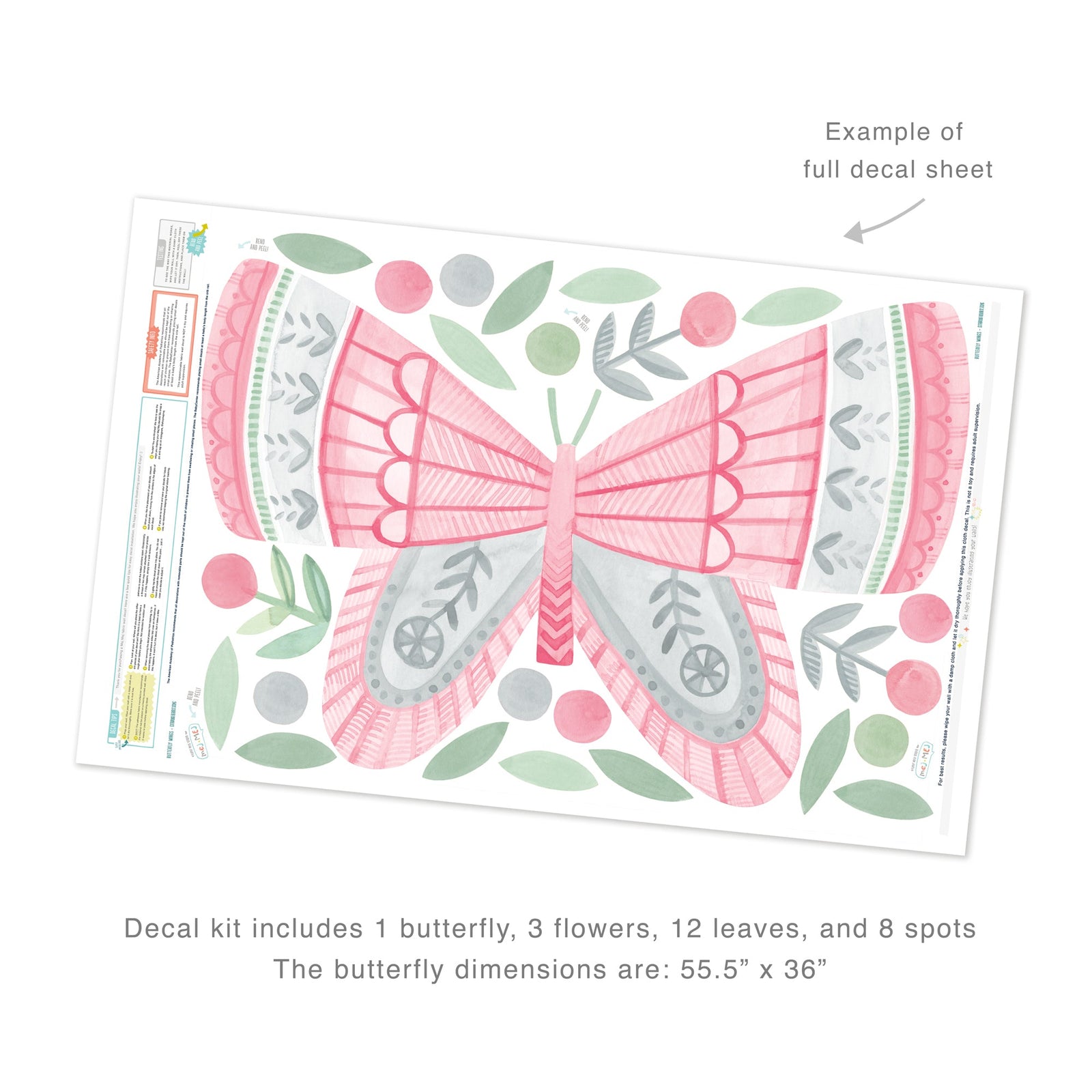 Strawberry Fog Butterfly Wings Wall Decals