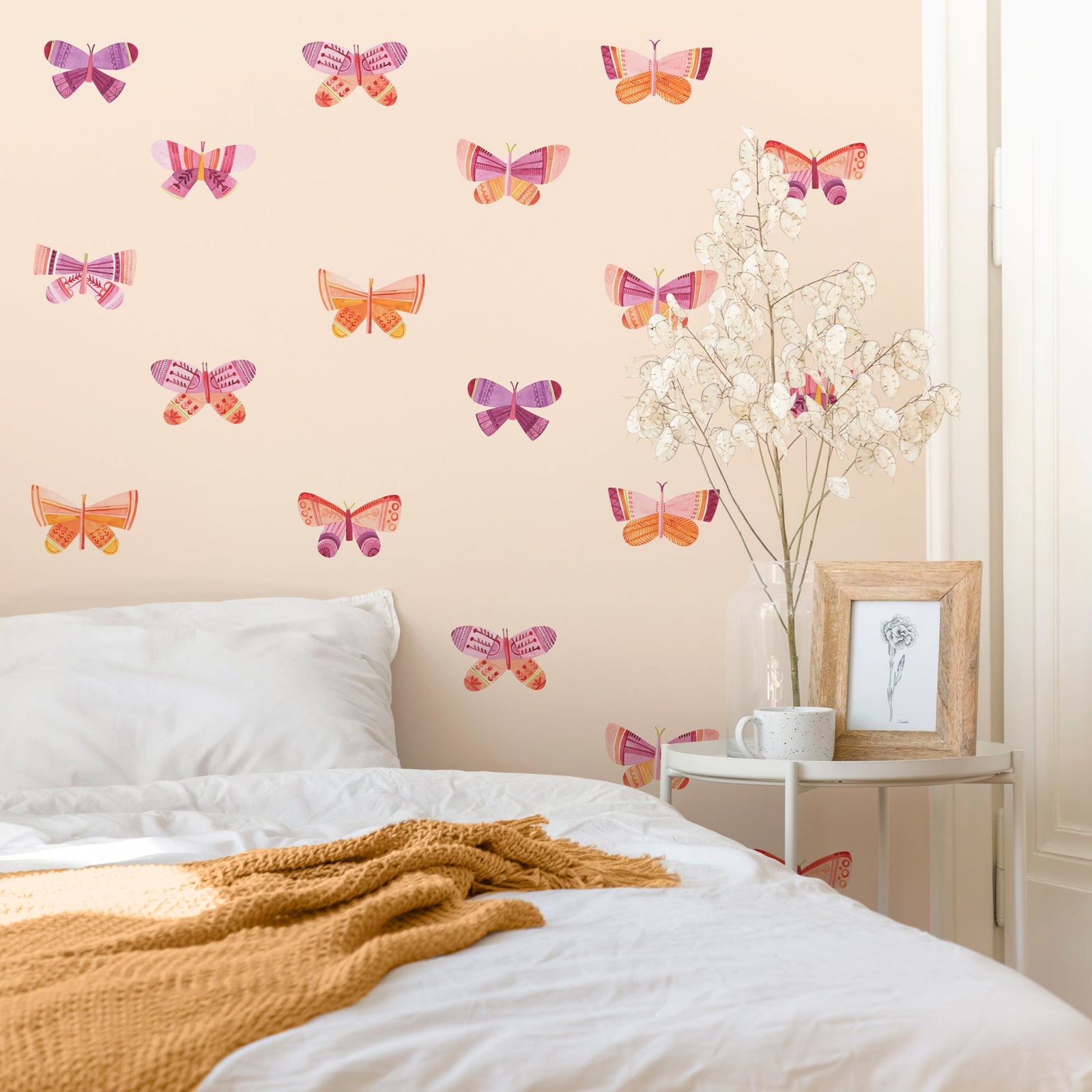 Citrus Blossom Butterfly Toss Wall Decals