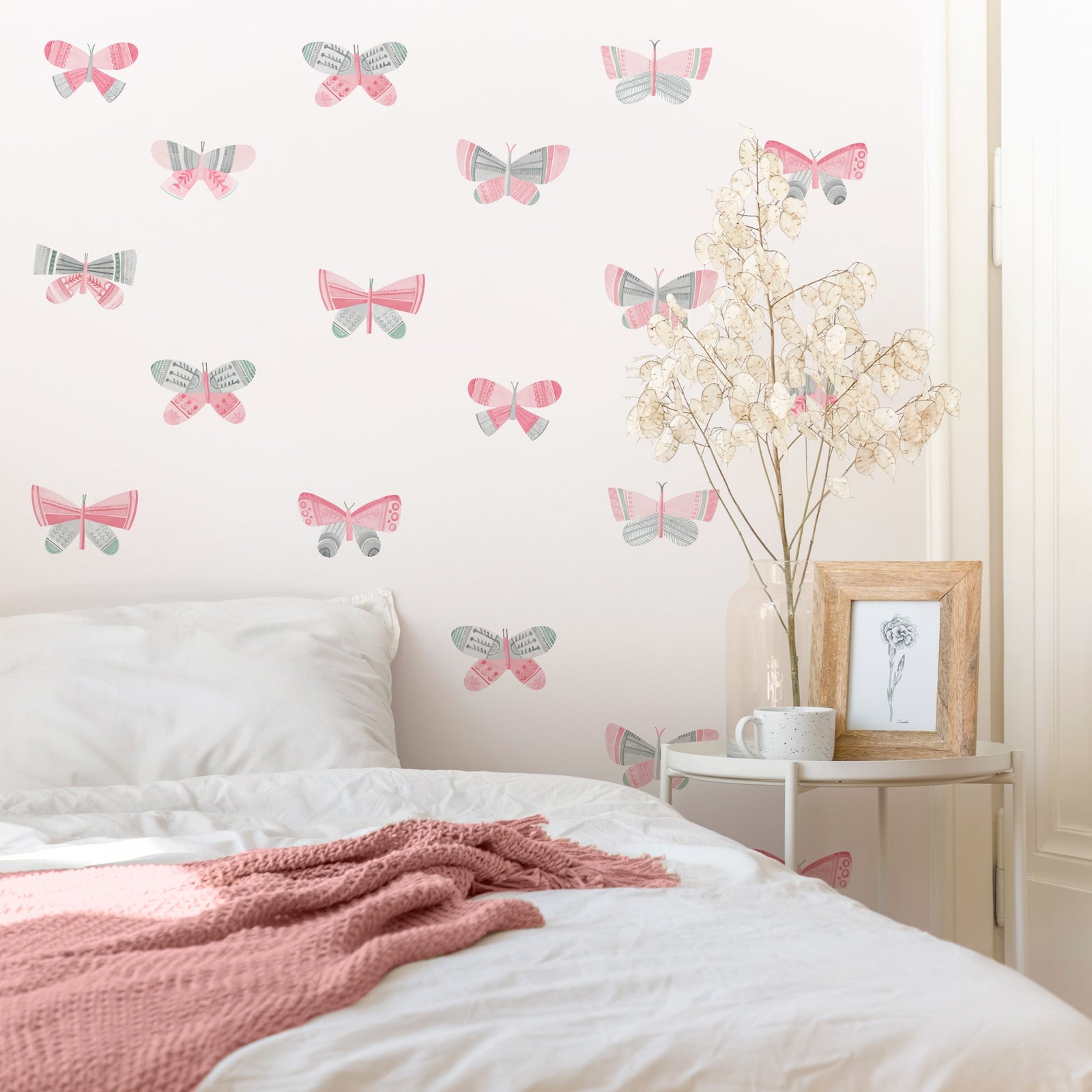 Strawberry Fog Butterfly Toss Wall Decals
