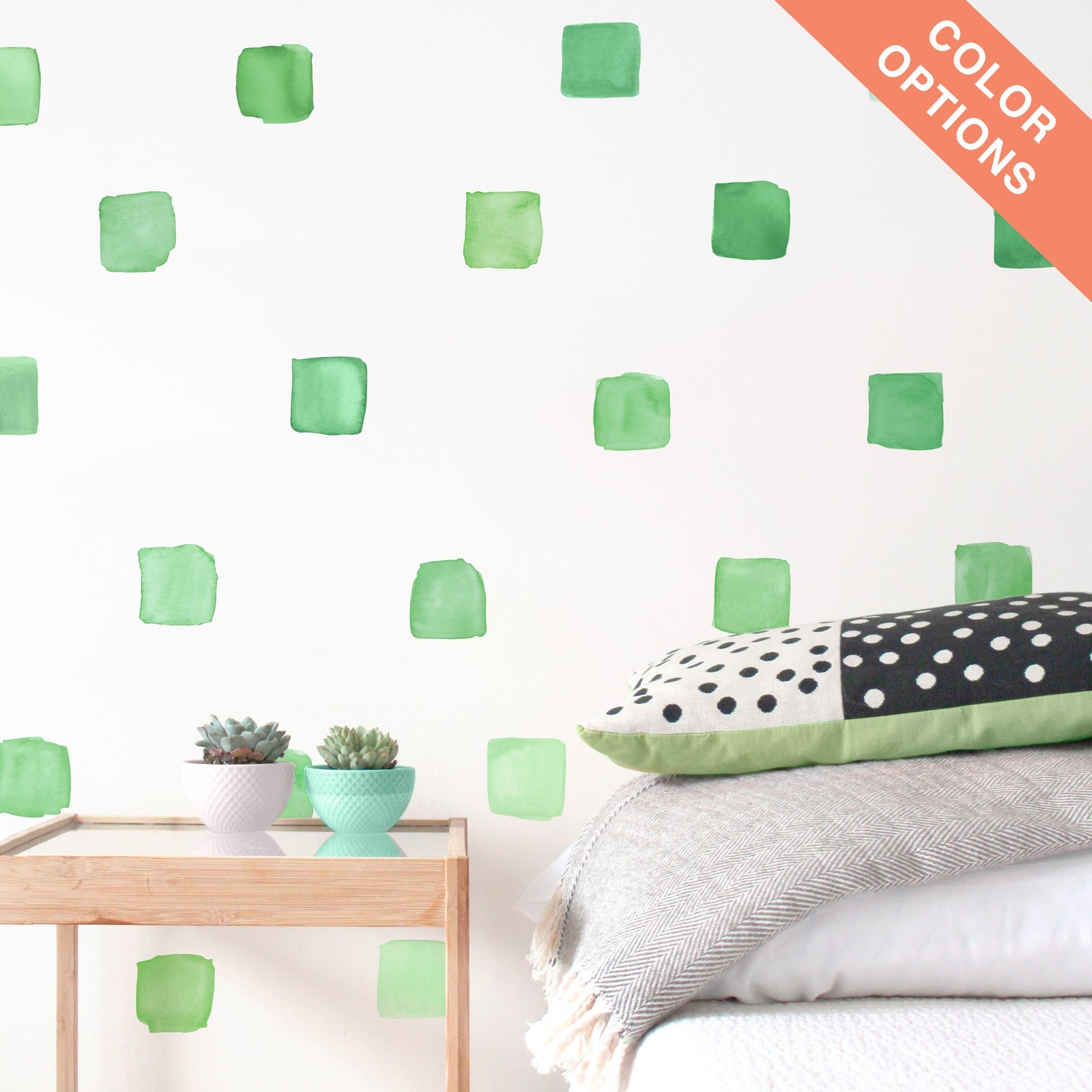 Watercolor Square Wall Decals - Small