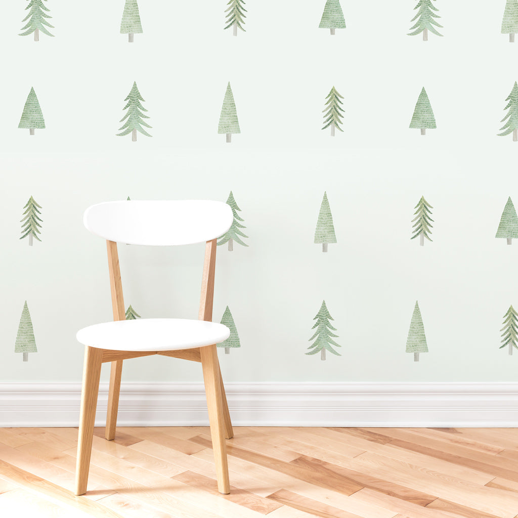 Evergreen Tree Toss Wall Decals