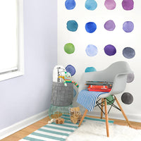 Rainbow Watercolor Dot Wall Decal Set - Large
