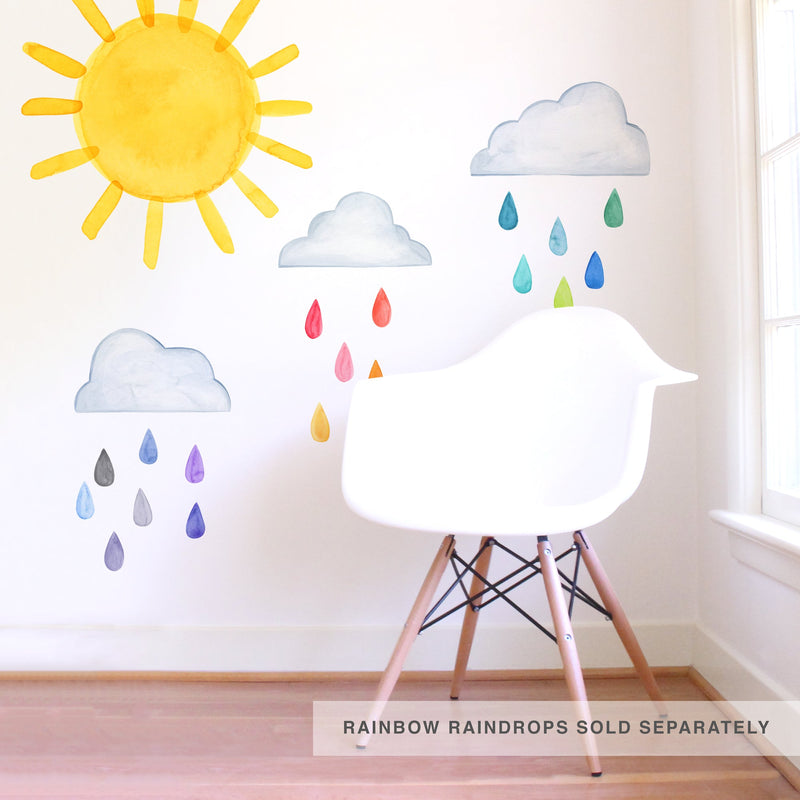 Watercolor Sun Wall Decal - Large