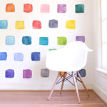 Rainbow Watercolor Square Wall Decal Set - Large