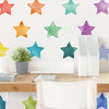 Rainbow Watercolor Star Wall Decal Set - Large