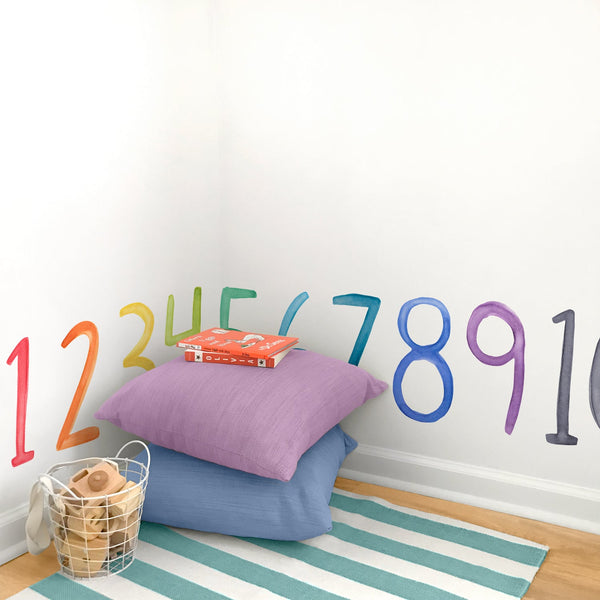 Rainbow Watercolor Number Wall Decals by MejMej – Project Nursery