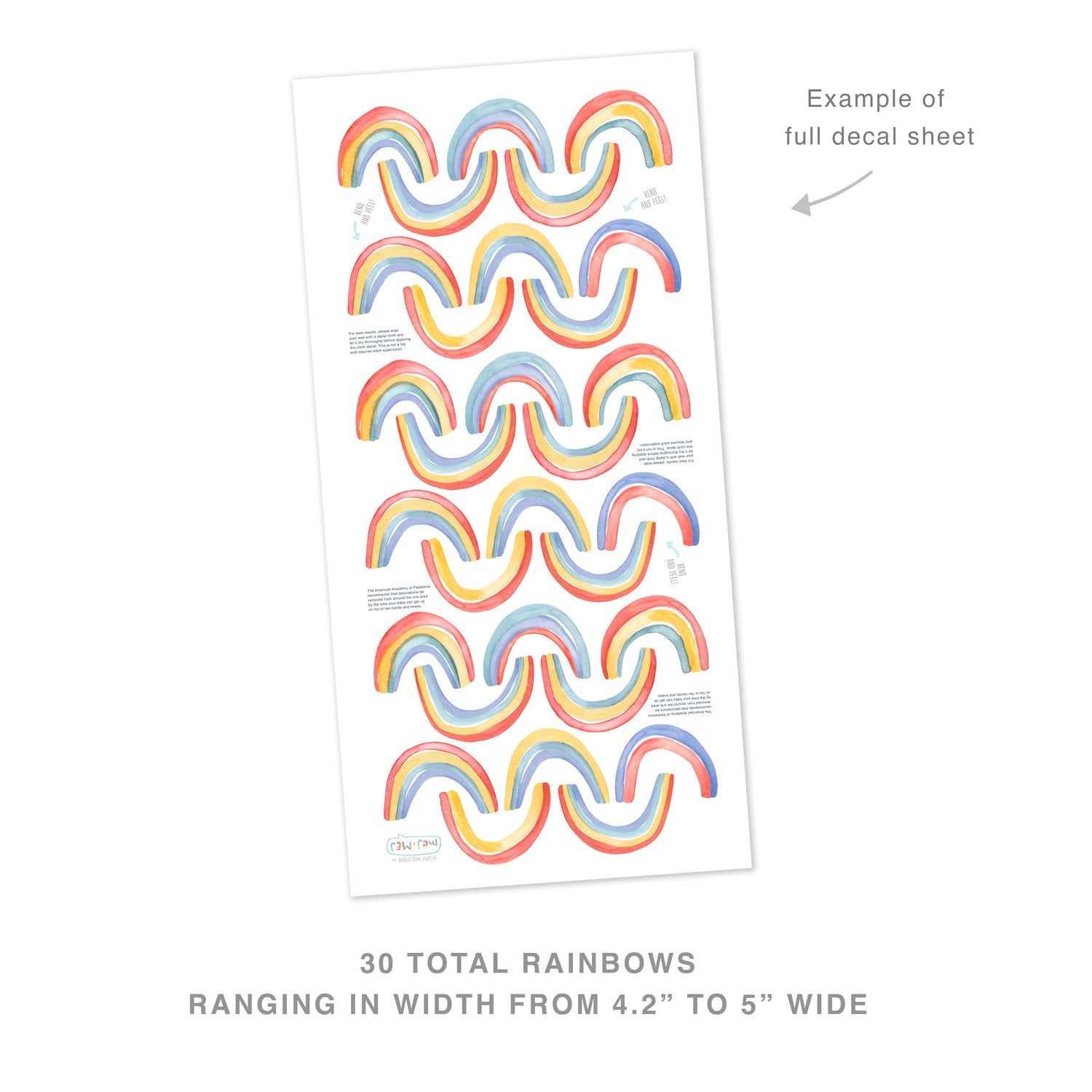 Watercolor Rainbow Wall Decals