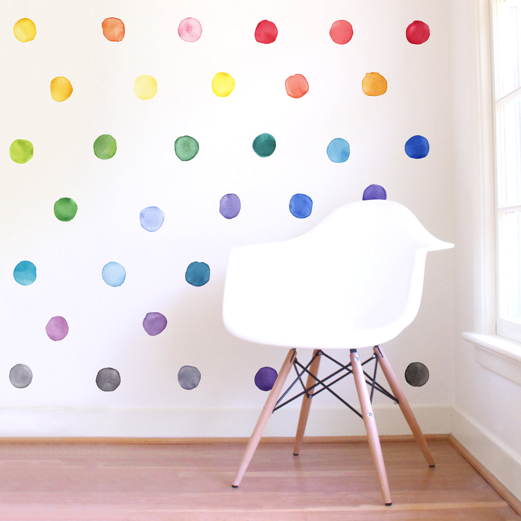 Rainbow Watercolor Dot Wall Decal Set - Small