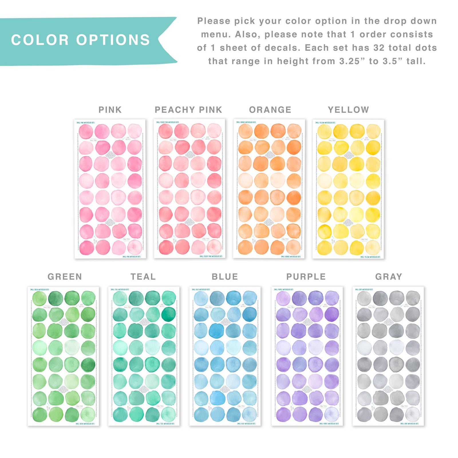 Watercolor Dot Wall Decals - Small
