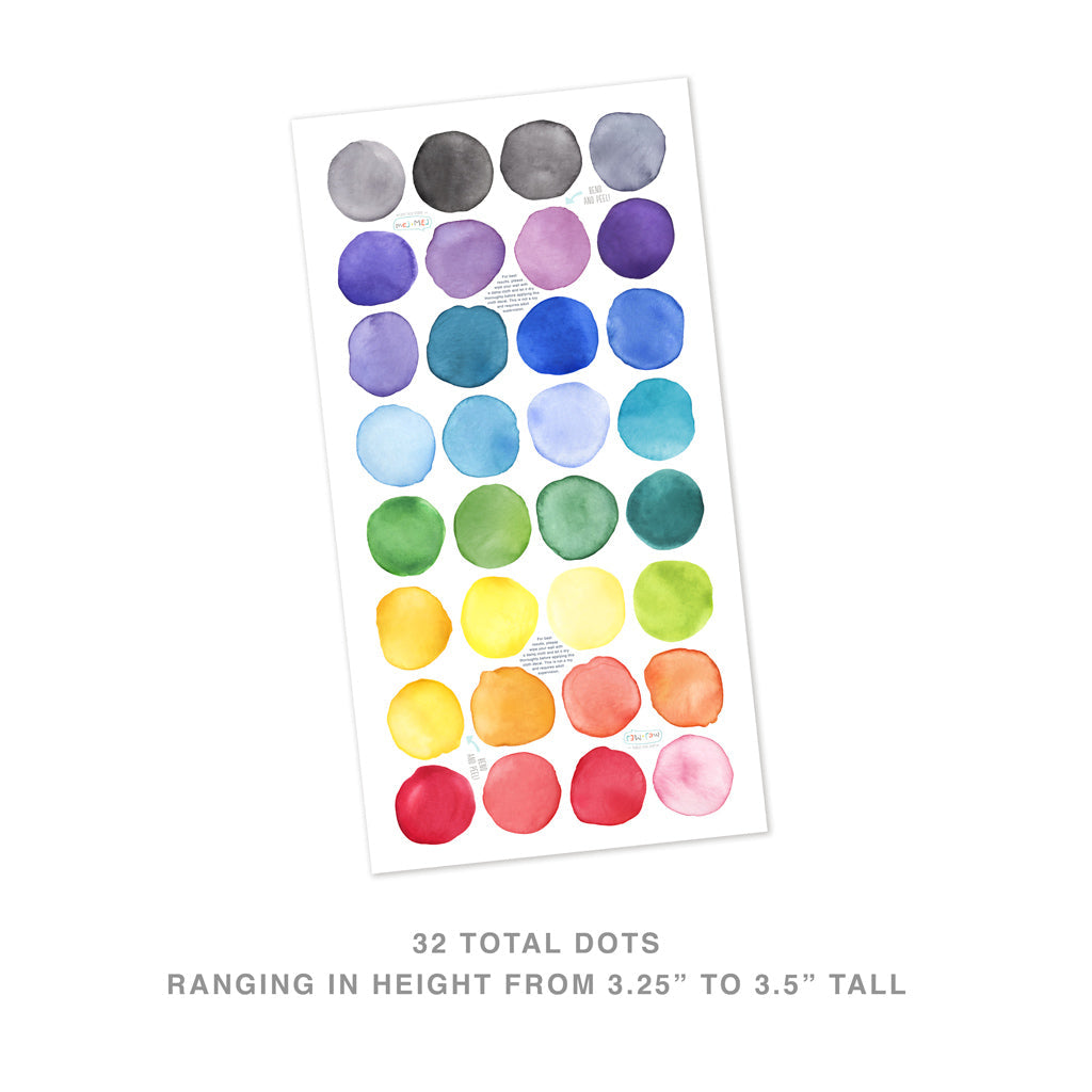 Rainbow Watercolor Dot Wall Decals - Small