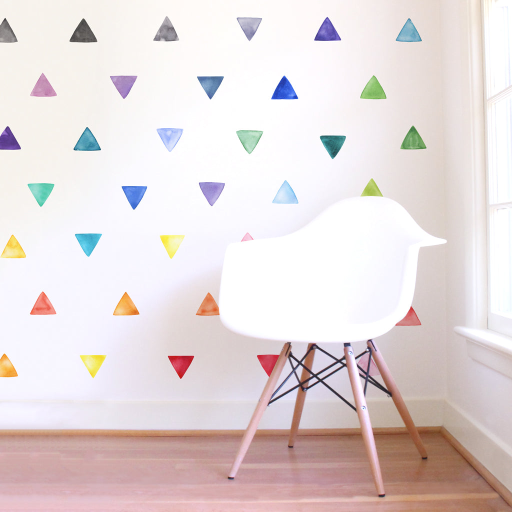 Rainbow Watercolor Triangle Wall Decals - Small