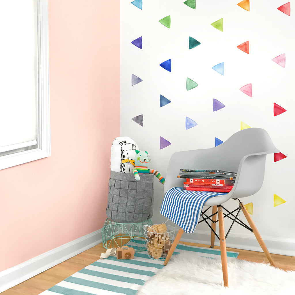 Rainbow Watercolor Triangle Wall Decals - Small