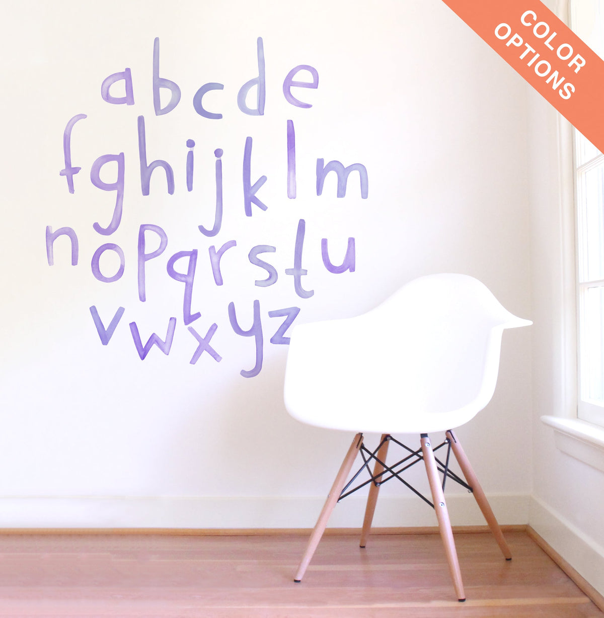 Lowercase Watercolor Letters Wall Decal Set