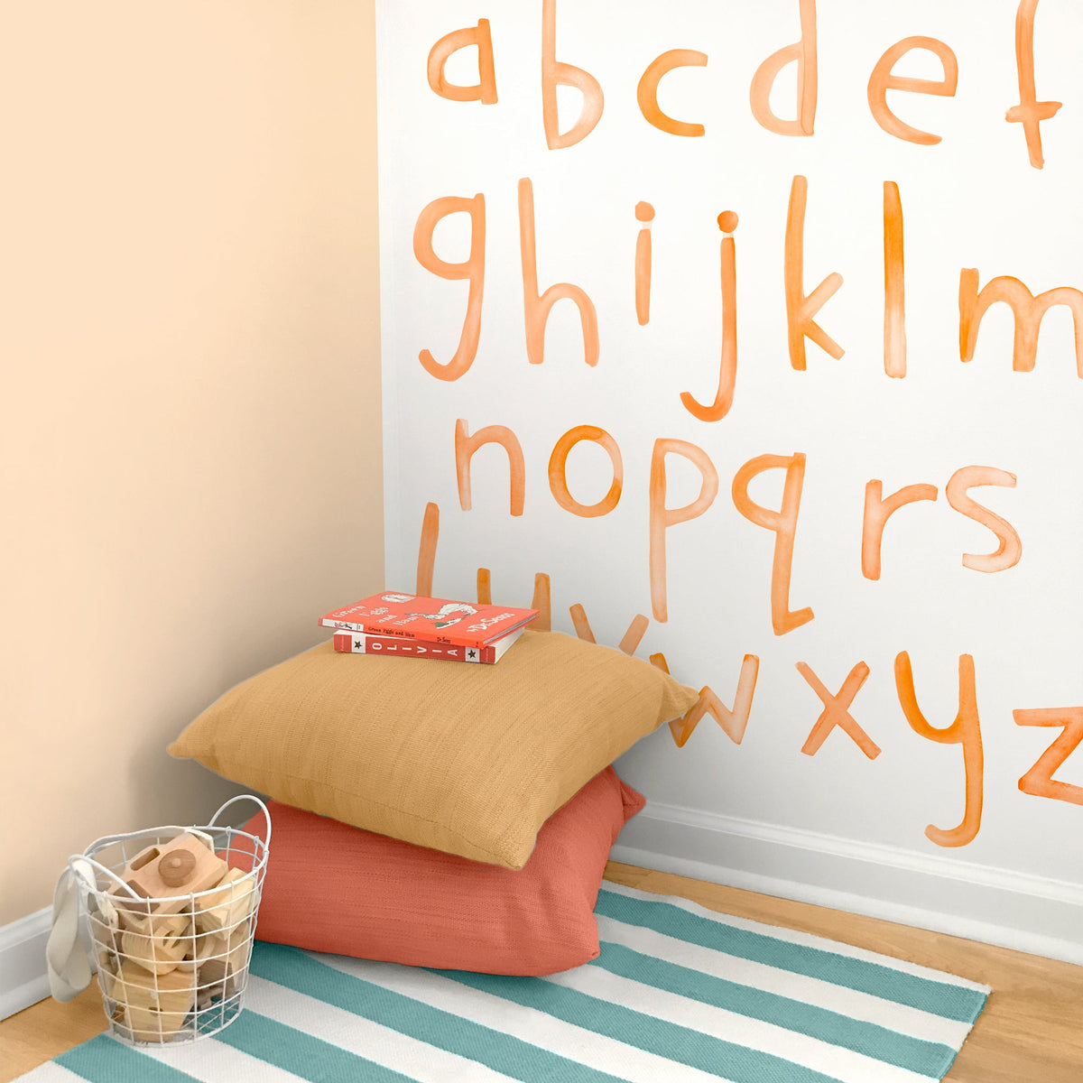 Lowercase Watercolor Letters Wall Decal Set