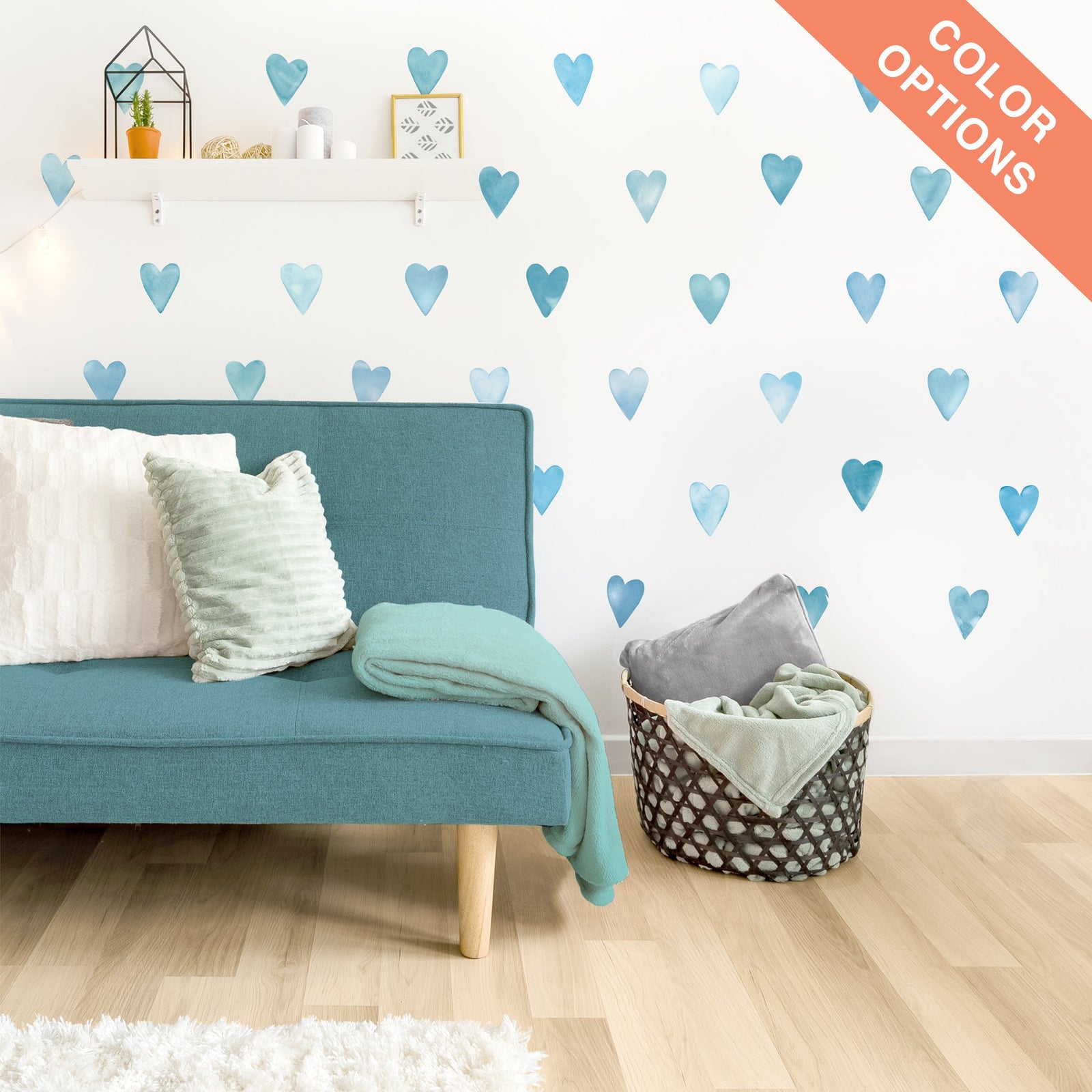 Watercolor Heart Wall Decals - Small