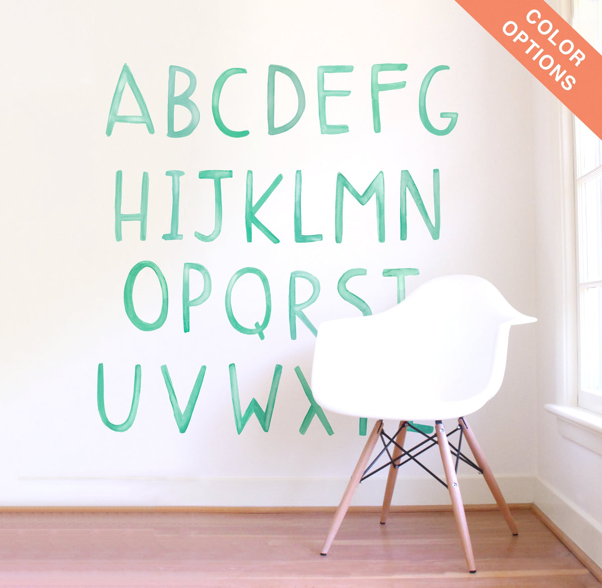 Uppercase Rainbow Watercolor Letters Wall Decal Set – Project Nursery